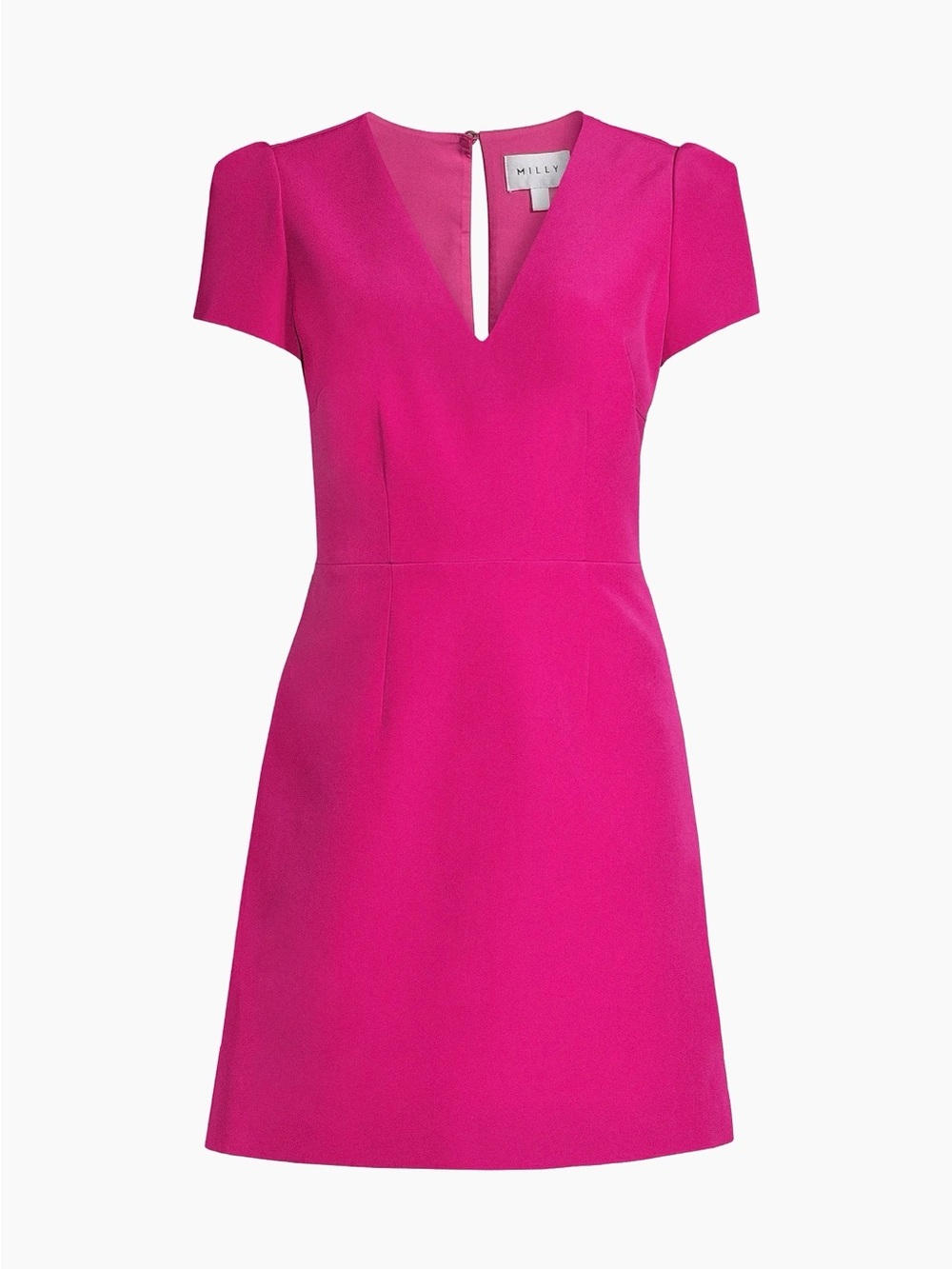 Milly Hot Pink V-Neck Short Sleeve Mini Dress XS